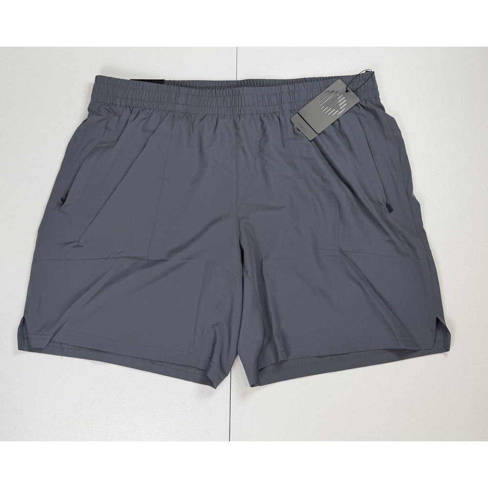 Motion Men's Size XL Shorts Active Grey 7" Zip Pocket Gray Drawstring New